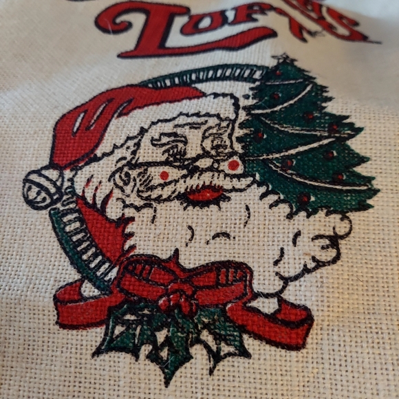 Extra Large Burlap Christmas Tote Bag - Picture 5 of 10